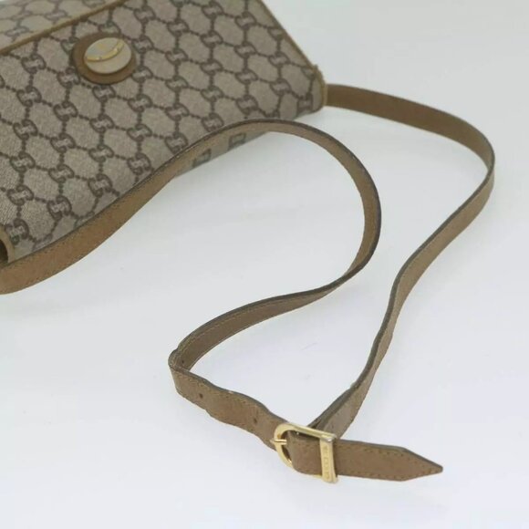 GUCCI GG Plus Supreme Shoulder Bag PVC Leather Beige Auth - Picture 10 of 15